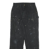 CARHARTT Mens Relaxed Black Denim Jeans W30 L31 Workwear Zip Closure