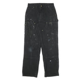 CARHARTT Mens Relaxed Black Denim Jeans W30 L31 Workwear Zip Closure