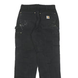 CARHARTT Mens Relaxed Black Denim Jeans W30 L31 Workwear Zip Closure