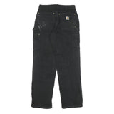 CARHARTT Mens Relaxed Black Denim Jeans W30 L31 Workwear Zip Closure
