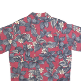 CHAPS RALPH LAUREN Mens Red Floral Cotton Shirt M Summer Casual Button Short