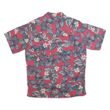 CHAPS RALPH LAUREN Mens Red Floral Cotton Shirt M Summer Casual Button Short