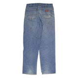 DICKIES Mens Regular Fit Blue Denim Jeans W32 L32 Straight Cotton Blend Zip