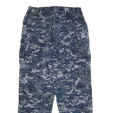 Mens Blue Digital Camouflage Trousers Regular Fit W32 L32 Cargo Cotton Blend
