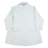 BURBERRY Womens Light Blue Cotton Blend Button Jacket XL Plain Classic Style