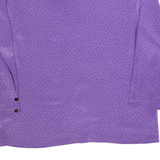 Womens Purple Printed Shirt Long Sleeve V-Neck Polka Dot M Button Up Top
