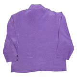 Womens Purple Printed Shirt Long Sleeve V-Neck Polka Dot M Button Up Top