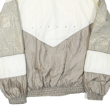 Womens White & Beige Plain Zip Jacket M Polyester Blend Casual Lightweight