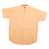 NAUTICA Mens Peach & Yellow Cotton Blend Short Sleeve Shirt L Classic Casual