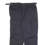 TEDDY'S Womens Relaxed Navy Blue Cargo Trousers W36 L28 Cotton Blend Zip Pocket