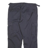 TEDDY'S Womens Relaxed Navy Blue Cargo Trousers W36 L28 Cotton Blend Zip Pocket