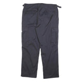 TEDDY'S Womens Relaxed Navy Blue Cargo Trousers W36 L28 Cotton Blend Zip Pocket