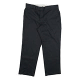 DICKIES Mens Regular Black Cotton Blend Trousers W38 L29 Workwear Zip Closure