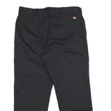 DICKIES Mens Regular Black Cotton Blend Trousers W38 L29 Workwear Zip Closure