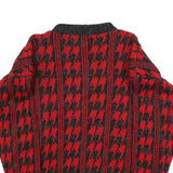 IMPRONTE Womens Red & Black Patterned Jumper Round Neck Chunky Knit L Stylish
