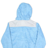 THE NORTH FACE Womens Blue & White Jacket XS Polyester Blend Fleece Zip Hooded