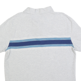 TOMMY HILFIGER Mens White & Blue Stripe Short Sleeve Polo Shirt L Cotton Blend