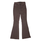 LEGEND Womens Brown Regular Fit Flared Denim Cotton Blend Jeans W26 L32 Stylish