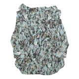 KAREN MILLEN Womens Blue Printed Blouse Long Sleeve Collared UK 8 Stylish