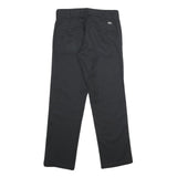 DICKIES Mens Polyester Blend Black Regular Straight Trousers W30 L30 Zip Closure