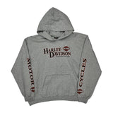 Southern Thunder Harley Davidson Graphic Hoodie - Large Gray Cotton