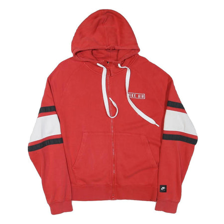 NIKE Mens Red & White Hooded Full Zip Hoodie M Sportswear Casual