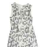 BOSS HUGO BOSS Womens Grey White Geometric Sleeveless Day Polyester Dress M