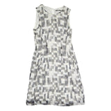 BOSS HUGO BOSS Womens Grey White Geometric Sleeveless Day Polyester Dress M