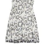 BOSS HUGO BOSS Womens Grey White Geometric Sleeveless Day Polyester Dress M