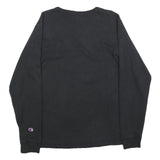 CHAMPION Mens Black Long Sleeve Crew Neck Classic Logo T-Shirt M