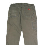 DICKIES Mens Cotton Beige Regular Fit Straight Trousers W38 L31 Workwear Button