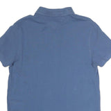 TOMMY HILFIGER Mens Blue Short Sleeve Plain S Cotton Polo Shirt Casual
