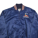 C&L Mens Blue Nylon Baseball Softball Jacket XL Polyester Button Bomber