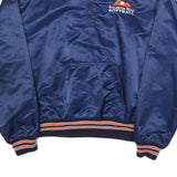 C&L Mens Blue Nylon Baseball Softball Jacket XL Polyester Button Bomber