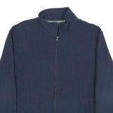 STARTER Mens Navy Blue Jacket L Polyester Zip Plain Casual Outerwear