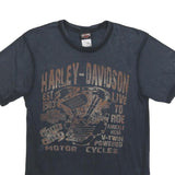 HARLEY DAVIDSON Mens Black Vintage Iron Graphic T-Shirt S Short Sleeve Crew Neck