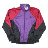 PUMA Womens Purple & Red & Black Jacket L Polyester Blend Colourblock Zip Long