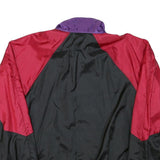 PUMA Womens Purple & Red & Black Jacket L Polyester Blend Colourblock Zip Long