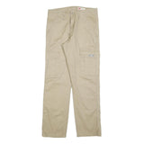 WRANGLER Mens Cotton Blend Beige Relaxed Cargo Trousers W30 L30 Utility Pockets