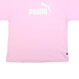 PUMA Womens Pink T-Shirt L Short Sleeve Crew Neck Logo Printed Cotton Blend