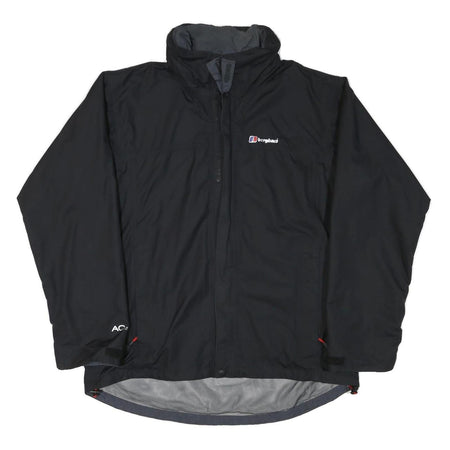 BERGHAUS Mens Black Outdoor Jacket XL Polyester Blend Plain Zip Waterproof