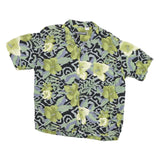 BON HOMME Mens Green Pattern Rayon Shirt M Floral Black Grey Hawaiian Casual