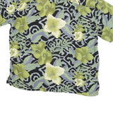 BON HOMME Mens Green Pattern Rayon Shirt M Floral Black Grey Hawaiian Casual