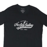 NAUTICA Mens Black XL Graphic T-Shirt Short Sleeve Crew Neck Cotton Blend