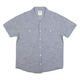 LEVI'S Mens Blue Casual Cotton Short Sleeve Shirt L Button Front Pockets