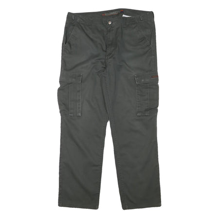 TEDDYS Mens Regular Fit Green Cargo Trousers W37 L30 Cotton Blend Zip Closure