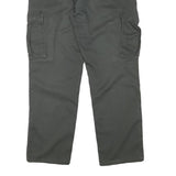 TEDDYS Mens Regular Fit Green Cargo Trousers W37 L30 Cotton Blend Zip Closure