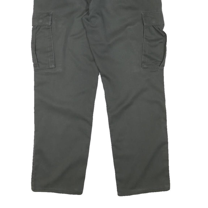 TEDDYS Mens Regular Fit Green Cargo Trousers W37 L30 Cotton Blend Zip Closure