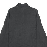 POLO RALPH LAUREN Mens Charcoal Patterned Jumper 1/4 Zip Cotton L Pullover