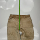 Carhartt Double Knee Carpenter Trousers - 33W 30L Beige Cotton